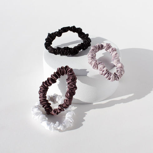 ADORN by MAE. Elastics Slim Scrunchies Greys-Matakana Pharmacy